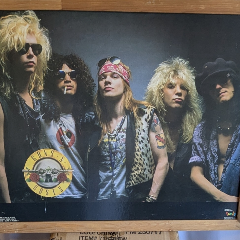 1988 Guns N' Roses wooden Framed Poster